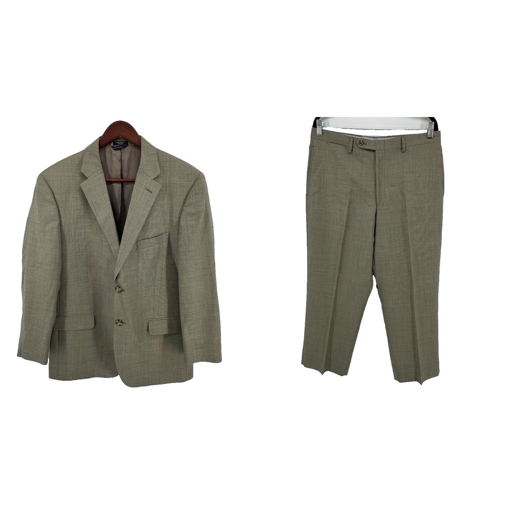 Tommy Hilfiger 2 Piece Suit Men's 42R Pants 34X26.5 Gray Wool Modern Business